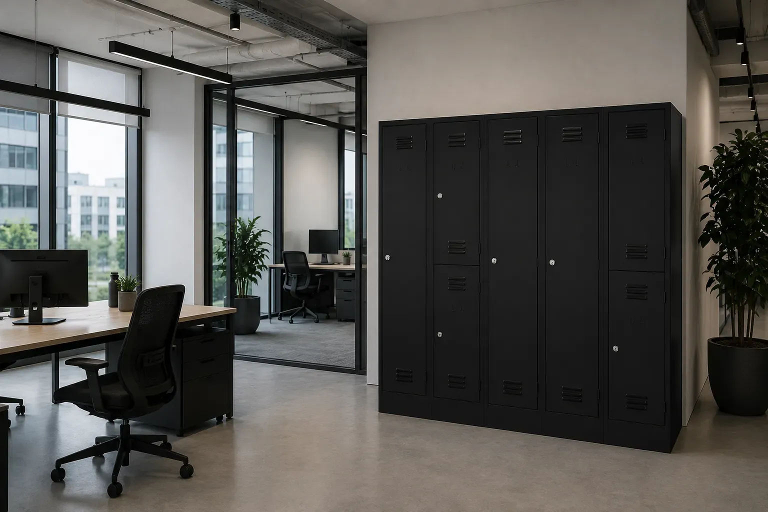 Armadi spogliatoio Black Line dal design essenziale